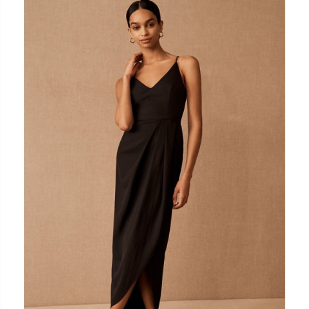 BHLDN Anabela V-Neck Black Dress in size 2